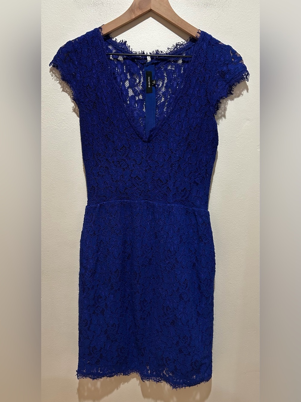 Babaton Anton Lace Deep Navy Royal Blue Short Sleeve Mini Dress - Women’s Size 0